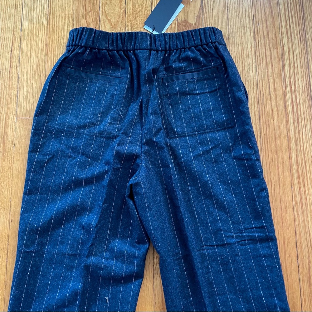 Lafayette 148 Navy Pinstriped Wool Pants with Elastic Waistband. Size S. NWT - Picture 7 of 10